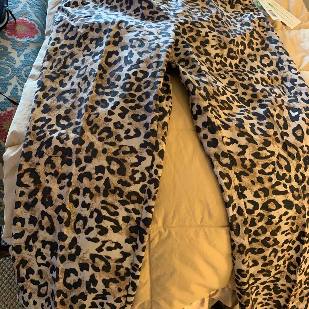 Animal Print new ankle Capri ladies slacks